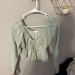 green LA hearts top